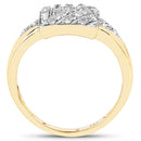 14K Yellow Gold Plated 0.23 Carat Genuine White Diamond .925 Sterling Silver Ring