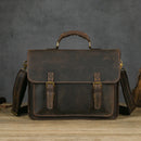 Top Layer Leather One-shoulder Crossbody Laptop Bag
