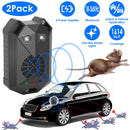 2 Pack Under Hood Ultrasonic Rodent Repeller Rodent Control Deterrent Chaser Blocker for Vehicle Indoor with Strobe Light 3 Power Supplies