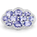 2.66 Carat Genuine Tanzanite .925 Sterling Silver Ring