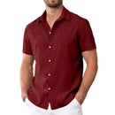 Mens Short-Sleeved Printed Casual Shirt