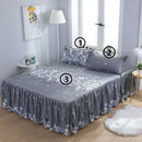 Woolly Bed Skirt Pillowcase Bedding Set