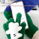 Fleece-lined, Windproof, Cute Cartoon Couple's Wool Gloves