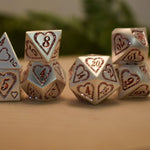 Valentine Pink and Silver Heart Metal Dice Set 'PRE-ORDER | SPRING EVENT DEAL'