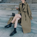 Women's Trendy Double-Breasted Trench Coat, Oversize Korean Style, Spring Clothing