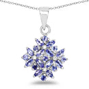 1.50 Carat Genuine Tanzanite .925 Sterling Silver Pendant