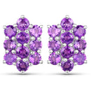 6.80 Carat Genuine Amethyst .925 Sterling Silver 3 Piece Jewelry Set (Ring, Earrings, and Pendant w/ Chain)