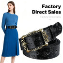 New Vintage Embossed Belt Womens Fashion Accessory