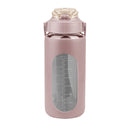 34Oz Glass Water Bottle Sports Water Bottle Motivational Water Bottle Water Intake Tracker Bottle with Straw Time Marker Silicone Sleeve Handle for Gy