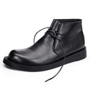 Short Lace-up Leather Mid-top Martin Boots
