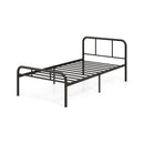 Modern Metal Platform Bed with Headboard and Footboard-Black