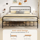 Bed Frame with Headboard and Under Bed Storage Black