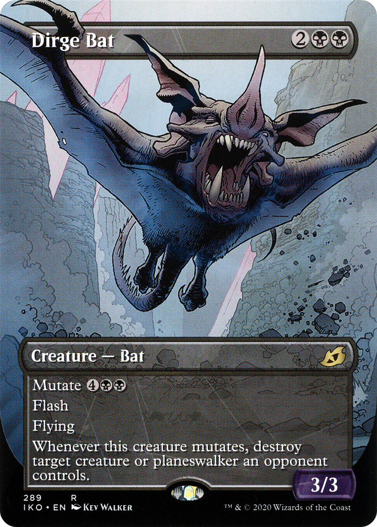 Dirge Bat (IKO-289) - Ikoria: Lair of Behemoths: (Showcase) (Borderless) Foil
