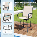 2 Pieces 360 Rotating Bar Stool Set with Armrests for Patio