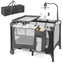 Multi-Functional Baby Playpen with Mattress and Removable Changing Table