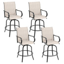 2 Pieces 360 Rotating Bar Stool Set with Armrests for Patio
