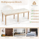French Vintage Entryway Bench 47 Inch Upholstered Dining Bench