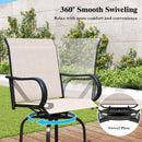 2 Pieces 360 Rotating Bar Stool Set with Armrests for Patio