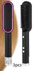 2 In 1 Hair Straightener Hot Comb Curling Brush