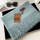 Womens Thickened Fashionable Solid-Color Tassel Scarf