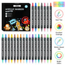 Dual Tip Acrylic Paint Markers Set - Water-Based & Quick-Dry