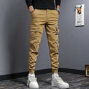Coffee Men's Slim Fit Elastic Denim Work Pants
