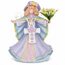 Angel with Cross Porcelain Musical Figurine - Lord's Prayer Decor 6.5 Inches