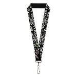 Lanyard - 1.0" - Joker The Killing Joke Holding Head Pose HAHAHA Repeat White Black