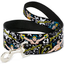 Dog Leash - Wonder Woman/StarsÂ Black/White