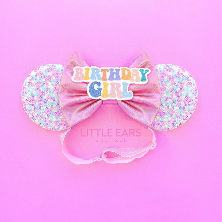 Birthday Pink Confetti Elastic Ears