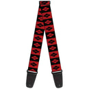 Guitar Strap - Harley Quinn Diamond Blocks Red Black Black Red