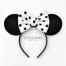 Black Dotted Bow Ears