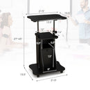 Adjustable Mobile Standing Desk Cart with Tilt Desktop and Cabinet