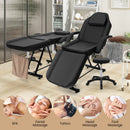 73 Inch Facial Chair Set with Removable Headrest Detachable Armrests and Towel Rack-Black