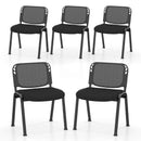 Set of 5 Stackable Conference Chairs with Mesh Back