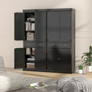 Cupboard Freestanding Kitchen Cabinet w/ Adjustable Shelves