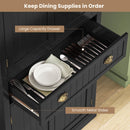 Cupboard Freestanding Kitchen Cabinet w/ Adjustable Shelves