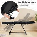 73 Inch Facial Chair Set with Removable Headrest Detachable Armrests and Towel Rack-Black