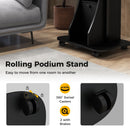 Adjustable Mobile Standing Desk Cart with Tilt Desktop and Cabinet