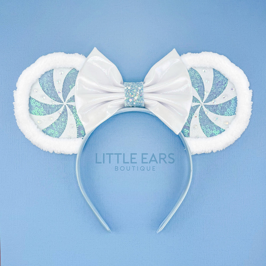 Blue Candycane Mickey Ears