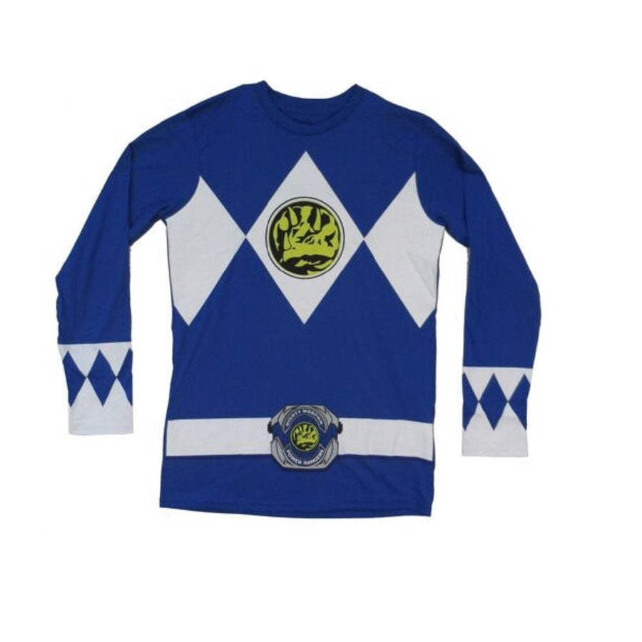 Power Rangers Blue Ranger Costume Adult Long Sleeve Shirt