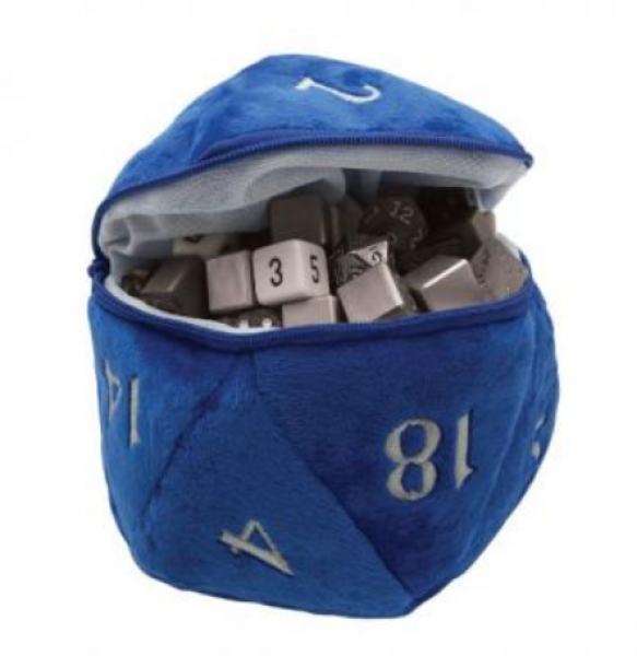 D20 Plush Dice Bag - Blue