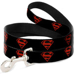 Dog Leash - Superboy Shield Black/Red