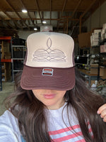 Embroidered Boot Stitch Trucker Hat - Brown