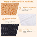 Washable Fluffy Human Dog Bed with Soft Blanket and Plump Pillow-Brown