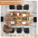 95 Inches Oval Conference Industrial Executive Table with Dual Cable Holes-Rustic Brown