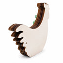 Chicken Shape Spring Garden with Butterflies and Chicks Wooden Figurine