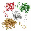 Set of 60 Matte Green Metal Wire Christmas Ornaments Hooks Hangers 1.16 Inches
