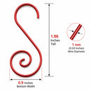 Set of 20 Red Metal Wire Spiral Christmas Ornaments Hooks Hangers S-Shaped 1.96 Inches