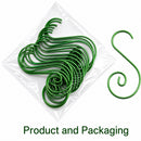 Set of 20 Red Metal Wire Spiral Christmas Ornaments Hooks Hangers S-Shaped 1.96 Inches